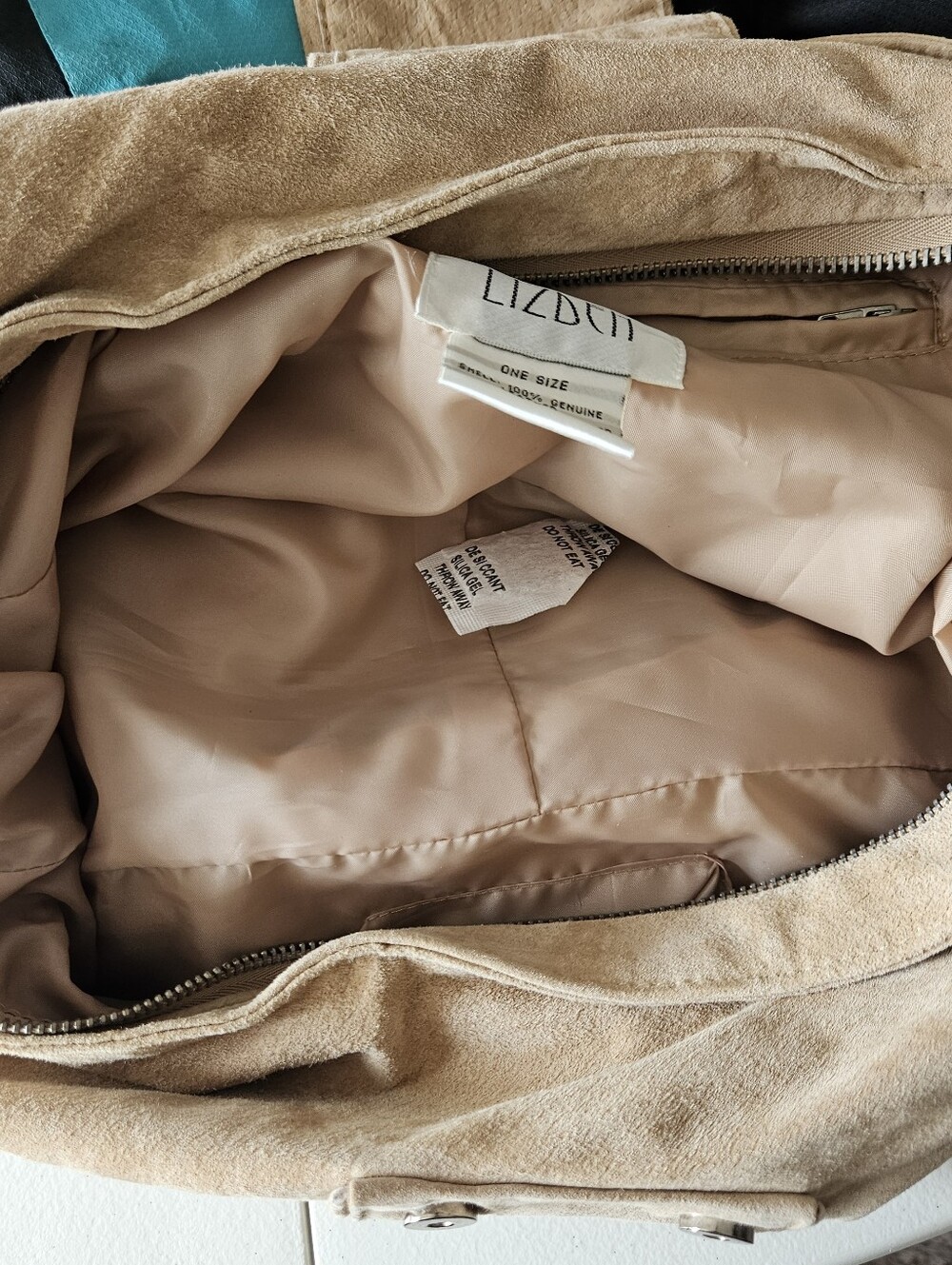LizDen Vintage Suede Bow Hobo Shoulder Bag, EC - Picture 8 of 13